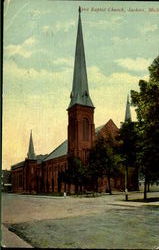 First Bapist Church Jackson, MI Postcard Postcard