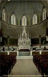 Interior sacred Heart of Mary Church Postcard