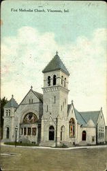 First Methodist Church Vincennes, IN Postcard Postcard