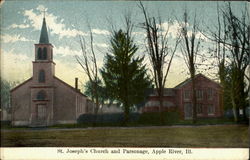 St. Joseph'S Church And Parsonage Apple River, IL Postcard Postcard