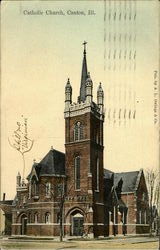 Catholic Church Canton, IL Postcard Postcard