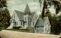 First Bapist Church Ansonia, CT Postcard Postcard