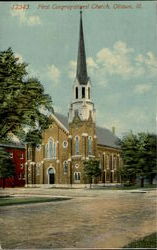 First Congregational Church Ottawa, IL Postcard Postcard