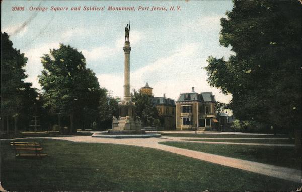 Orange Square and Soldiers' Monument Port Jervis New York