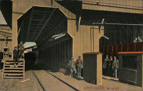 Slate Pickers at Work Pennsylvania Mining