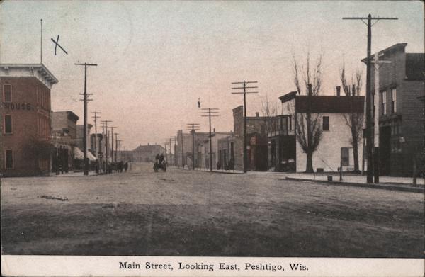 Main Street, Looking East Peshtigo Wisconsin