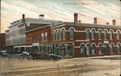 Central Avenue, with a horse and wagon Postcard