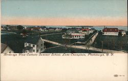 Bird's-Eye View Catholic Summer School, Lake Champlain Plattsburgh, NY Postcard Postcard Postcard