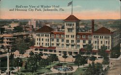 Windsor Hotel and Hemming City Park Jacksonville, FL Postcard Postcard Postcard