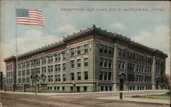 Wendell Phillips High School, 38th Street and Prairie Avenue Postcard