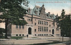 High School Building Middletown, NY Postcard