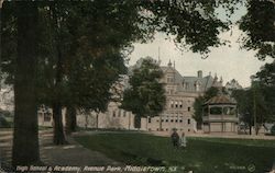 High School & Academy, Avenue Park Middletown, NY Postcard Postcard Postcard