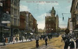 Junction 9th and Main Street Postcard