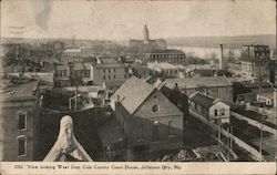 View looking West from Cole County Court House Postcard