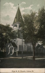 First M.E. Church Genoa, IL Postcard Postcard Postcard