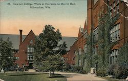 Walk at Entrance to Merrill Hall, Downer College Postcard
