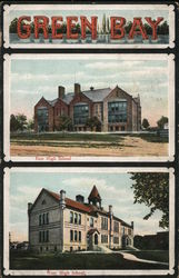 East and West High Schools Green Bay, WI Postcard Postcard Postcard