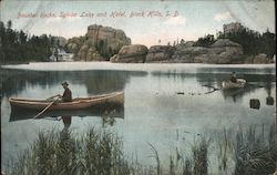 Boulder Rocks, Sylvan Lake and Hotel Postcard