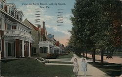 View on Sixth Street, looking South Erie, PA Postcard Postcard Postcard