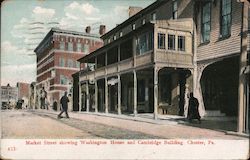 Market Street showing Washington House and Cambridge Building Postcard