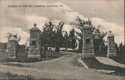 Entrance to Oak Hill Cemetery Postcard