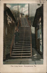 The Long Stairs Susquehanna, PA Postcard Postcard Postcard