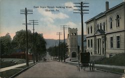 East State Street, looking West Sharon, PA Postcard Postcard Postcard