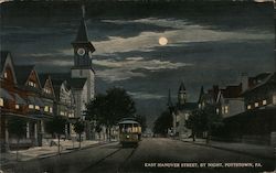 East Hanover Street by Night Postcard