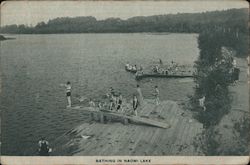 Bathing in Naomi Lake, Pine Tree Camp Postcard