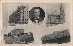 Multi view - 5th Avenue High School, St. Paul's Cathedral, Carnegie Library, a Residence, City Schools Supt. Andrews Pittsburgh, Postcard