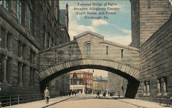 Famous Bridge of Sighs Between Allegheny County Court House and Prison Postcard