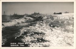 View From Stern of a Speeding Water Taxi Postcard