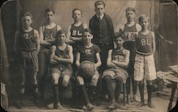 Youth Basketball Team from 1915 Postcard