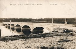 Bridge Over Des Plaines River Lemont, IL Postcard Postcard Postcard