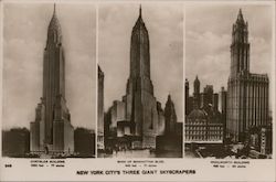 New York City's Three Giant Skyscrapers Postcard