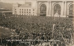 Part of Crowd, Union Station - Liberty Memorial Dedication Postcard