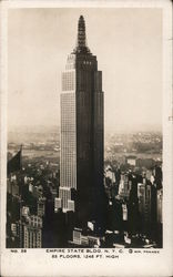 Empire State Building - 85 Floors, 1248 Feet High Postcard