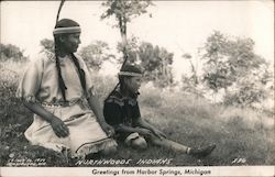 Northwoods Indians Harbor Springs, MI Native Americana Postcard Postcard Postcard