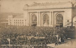 1921 Kansas City Union Station dedication of the Liberty Memorial Postcard