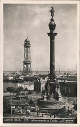 Monumento a Colon Barcelona, Spain Postcard Postcard Postcard