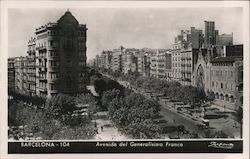 The Avenide Del Generalisimi Franco In Barcelona Spain Postcard Postcard Postcard