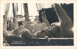 Iced Up Boat Covered In Ice Postcard