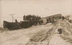 Wreck On G.N. West Of Fergus Falls Postcard