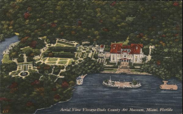 Aerial View Vizcaya-Dade County Art Museum Miami Florida