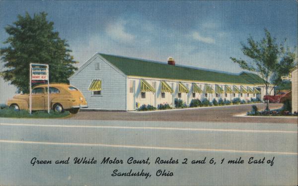 Green and White Motor Court Sandusky Ohio