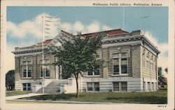 The Wellington Public Library building Kansas Postcard Postcard Postcard