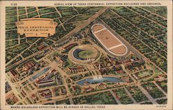 Aerial View of Texas Centennial Exposition and Grounds Postcard