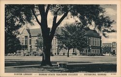 Porter Library, Kansas State Teachers College Pittsburg, KS Postcard Postcard Postcard