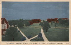 Campus, State Teachers College Pittsburg, KS Postcard Postcard Postcard