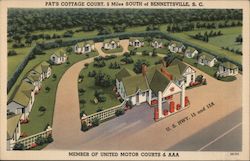 Pat's Cottage Court Postcard